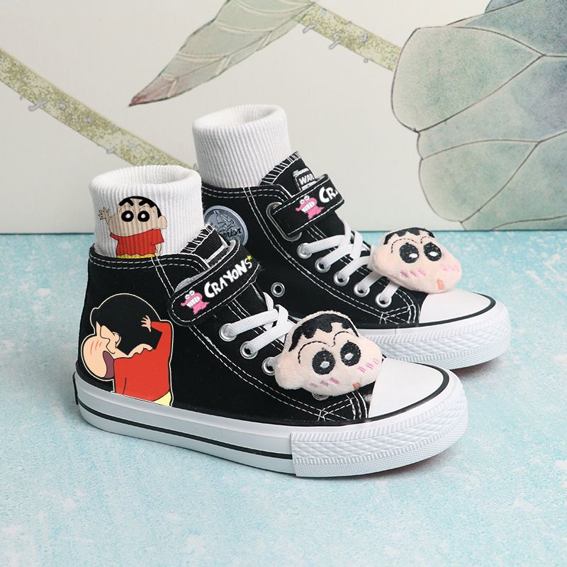 Giày Thể Thao Vải canvas Chống Trượt In Hoạt Hình Cậu Bé Bút Chì Shin Dễ Thương Cho Bé Gái