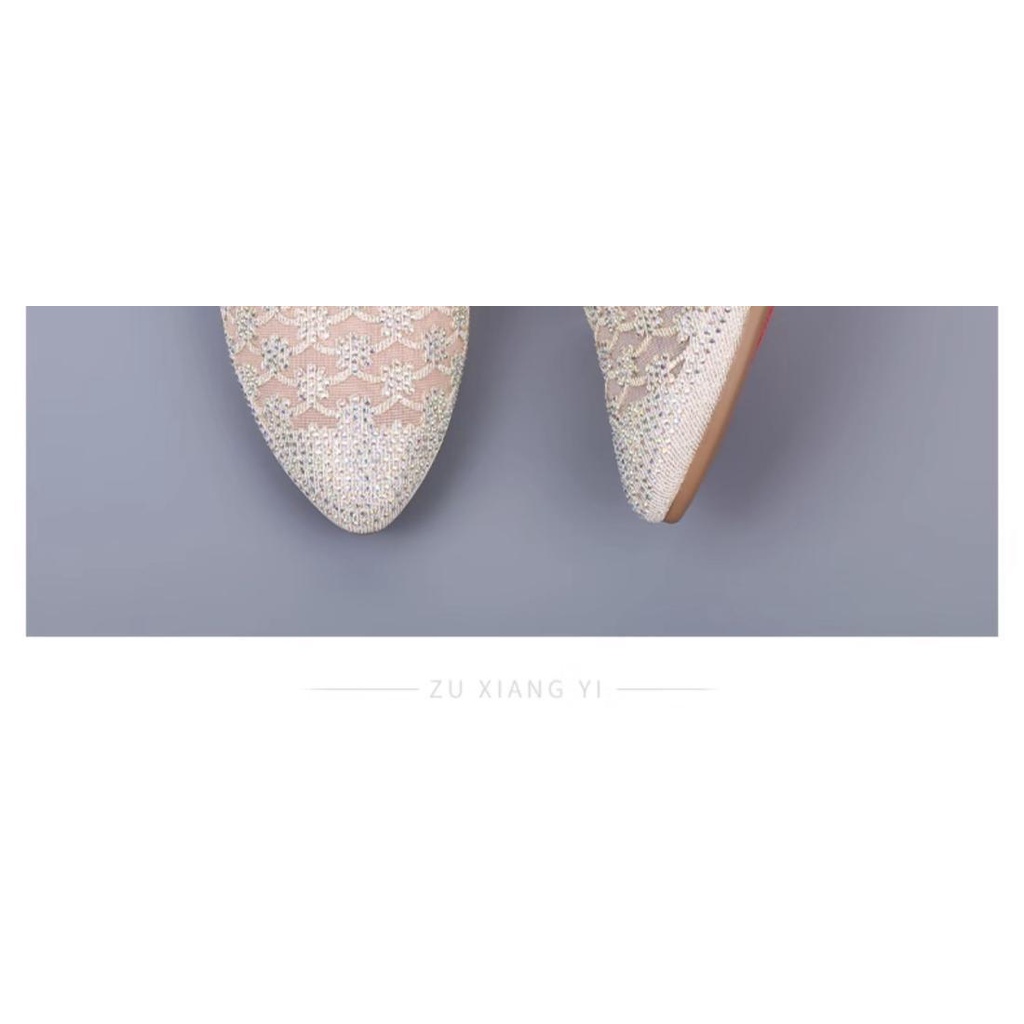 Giày Xăng Đan Da Thật Đế Dày Chống Trượt Phối Lưới Đính Đá Thời Trang Mùa Hè 2023 Cho Nữ Trung Niên