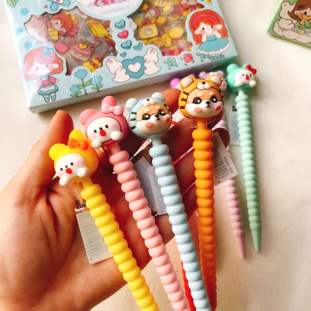 Bút chì bấm, viết chì ngòi gấu dâu dễ thương 0.5mm