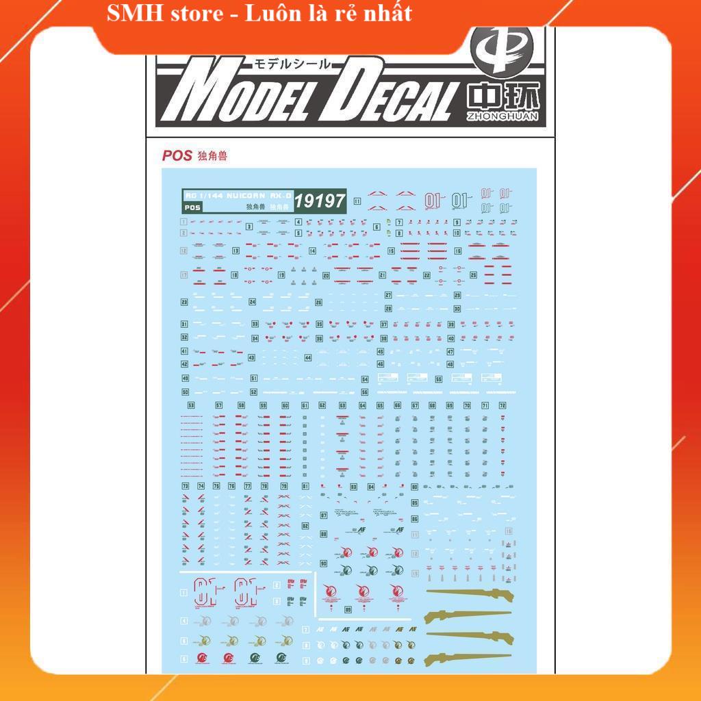 Decal nước cho mô hình RG 1/144 - unicorn - 19197