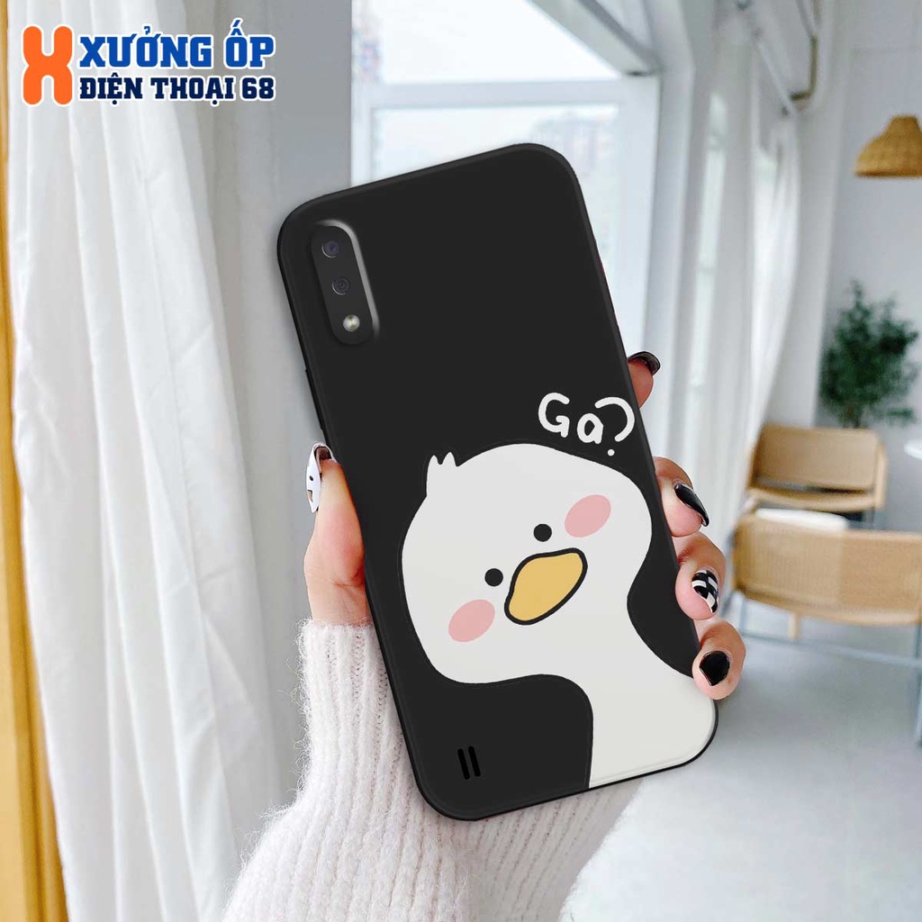 Ốp lưng TPU Samsung A01 / A02 / A01 Core gấu gà trắng dễ thương cute, ốp silicon TPU dẻo rẻ đẹp