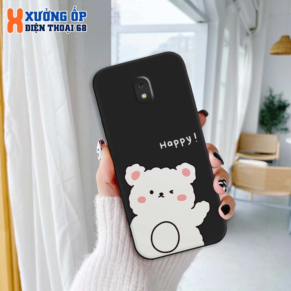 Ốp lưng TPU Samsung J3 Pro gấu gà trắng dễ thương cute, ốp silicon TPU dẻo rẻ đẹp