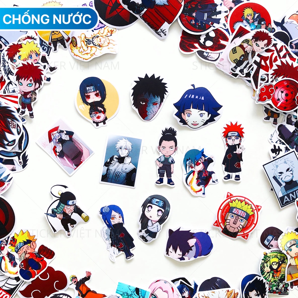 Sticker NARUTO Chống Nước Trang Trí Vali, Xe, Laptop, Nón Bảo Hiểm, Máy Tính, Đàn Guitar
