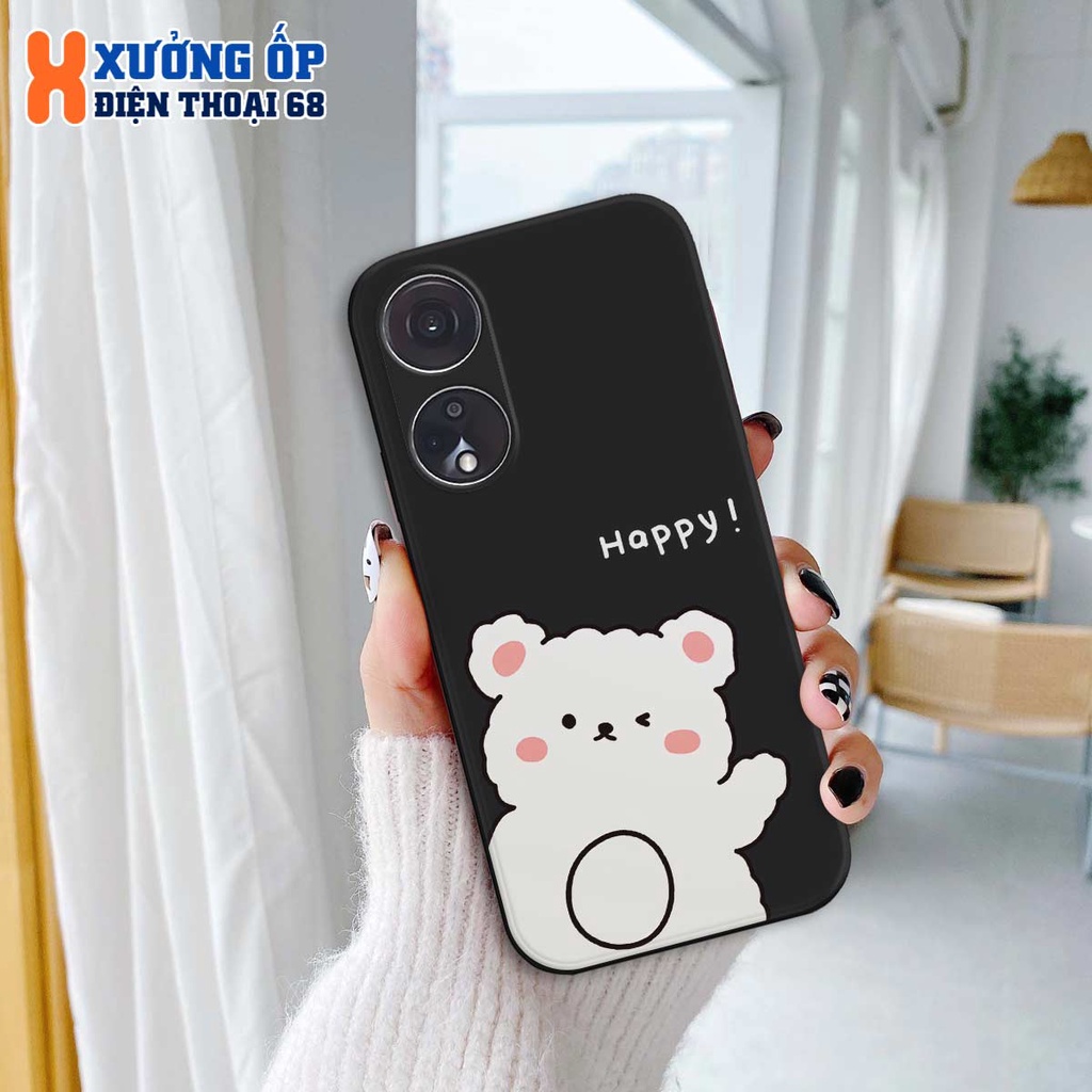 Ốp lưng TPU Oppo Reno 8T / Reno8 T 4G 5G gấu gà trắng dễ thương cute, ốp silicon TPU dẻo rẻ đẹp