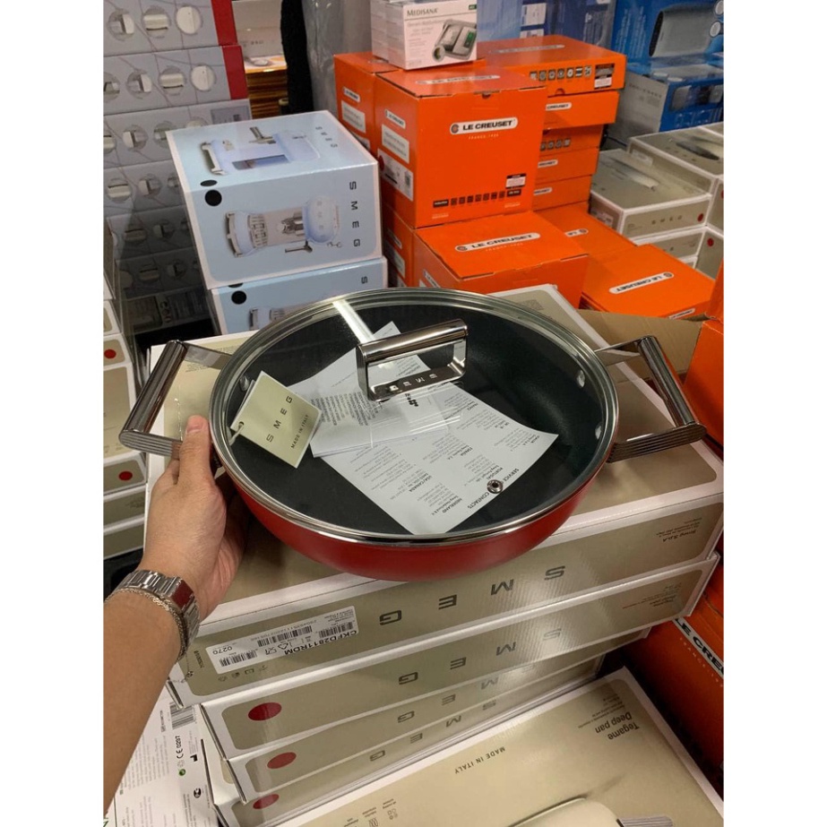 Bộ Nồi Chảo Chống Dính SMEG, Dùng Cho Mọi Loại Bếp, Made in Italy, Bepchauau