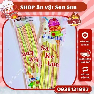 Kẹo bột ống dài, kem tăm khô siêu dài khổng lồ - Son Son