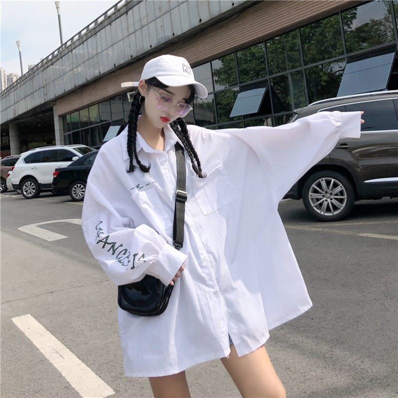 Jiashucheng Áo Sơ Mi Tay Dài Dáng Rộng In Họa Tiết Phong Cách Hàn Quốc Cổ Điển Thời Trang Mùa Xuân Cho Nữ