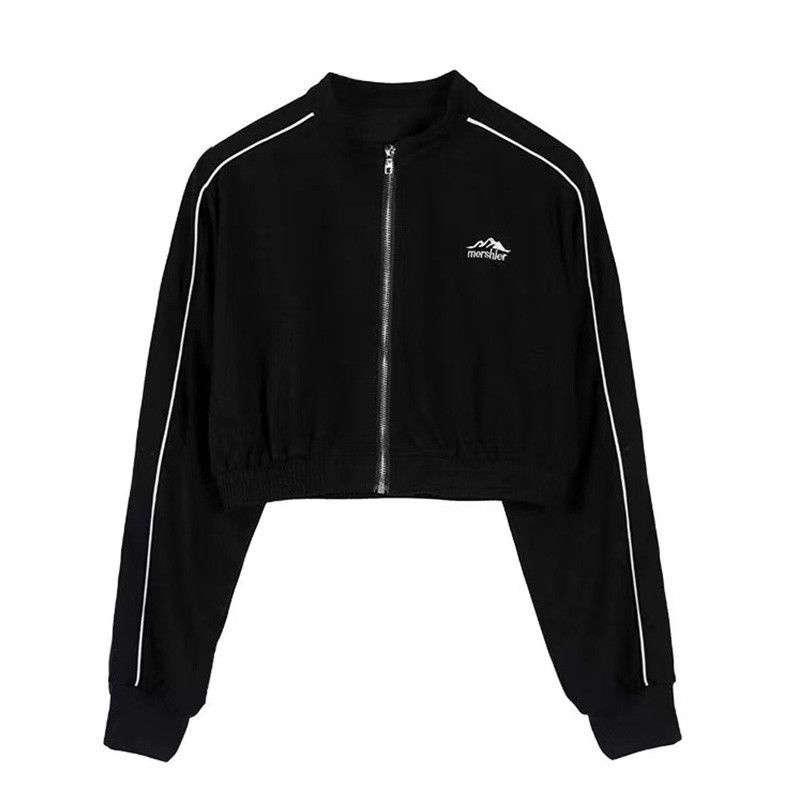 Jiashucheng Áo Khoác Lửng Dài Tay Thiết Kế Mỏng Eo Cao Có Khóa Kéo Phong Cách Retro Mùa Thu Dành Cho Nữ