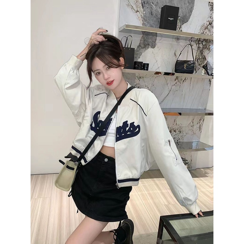 Jiashucheng Áo Khoác Bóng Chày Mỏng Dáng Rộng Dài Tay Thời Trang Mùa Hè Dành Cho Nữ