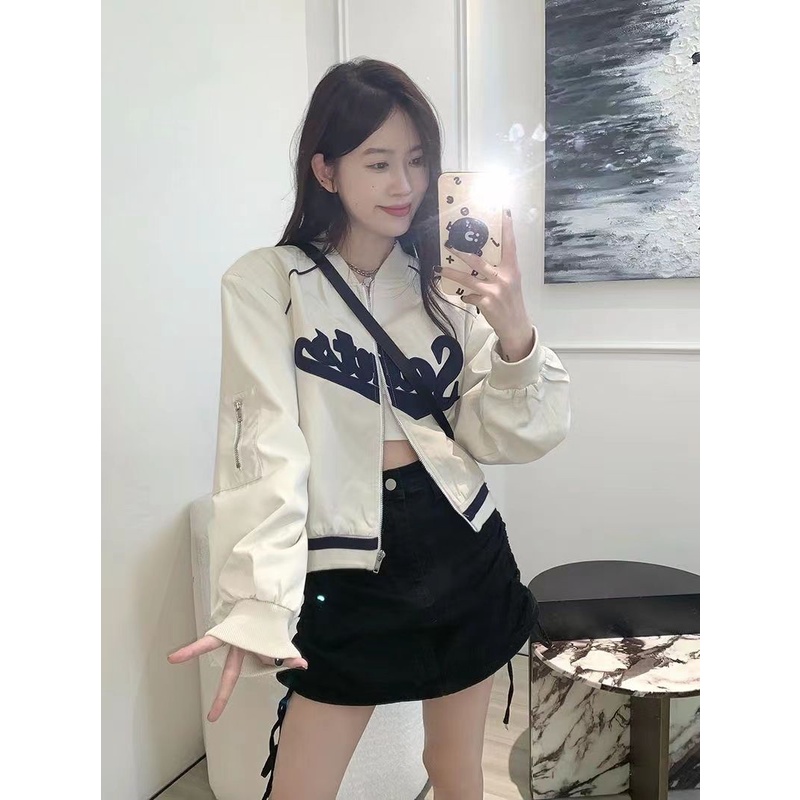 Jiashucheng Áo Khoác Bóng Chày Mỏng Dáng Rộng Dài Tay Thời Trang Mùa Hè Dành Cho Nữ