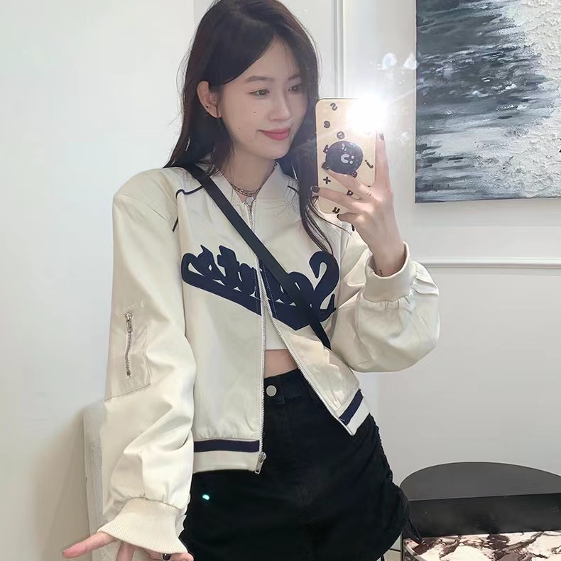 Jiashucheng Áo Khoác Bóng Chày Mỏng Dáng Rộng Dài Tay Thời Trang Mùa Hè Dành Cho Nữ