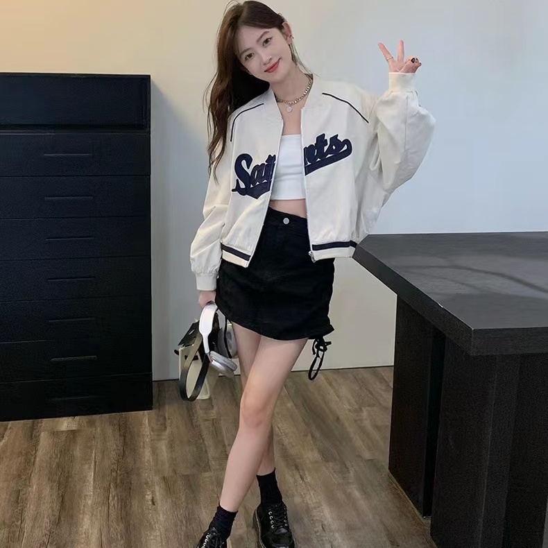 Jiashucheng Áo Khoác Bóng Chày Mỏng Dáng Rộng Dài Tay Thời Trang Mùa Hè Dành Cho Nữ