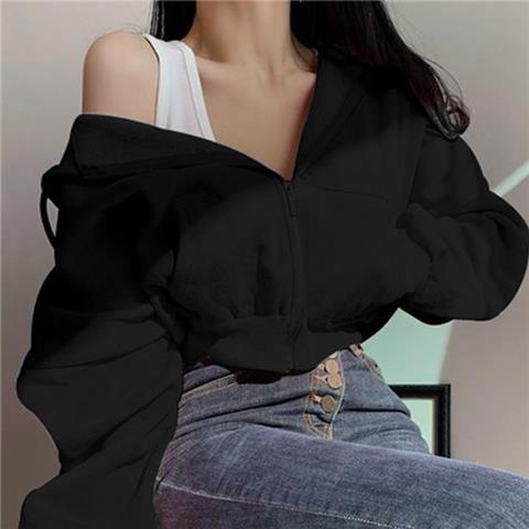 Jiashucheng Áo Khoác Ngắn Tay Dài Có Nón Và Khóa Kéo Đôi Phong Cách Hàn Quốc Thời Trang Mùa Thu Mới Jiashucheng