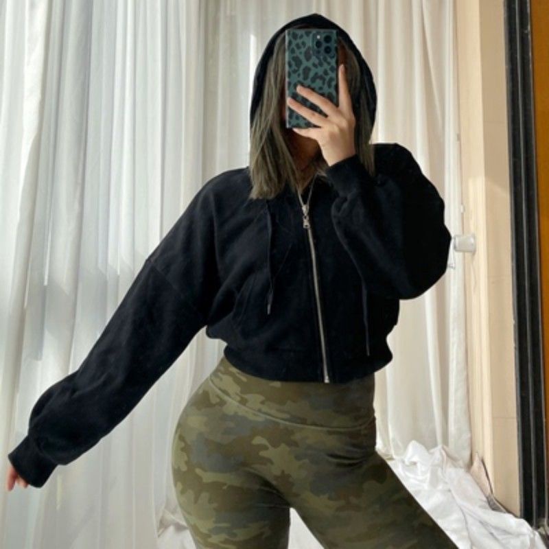 Jiashucheng Áo Khoác Ngắn Tay Dài Có Nón Và Khóa Kéo Đôi Phong Cách Hàn Quốc Thời Trang Mùa Thu Mới Jiashucheng