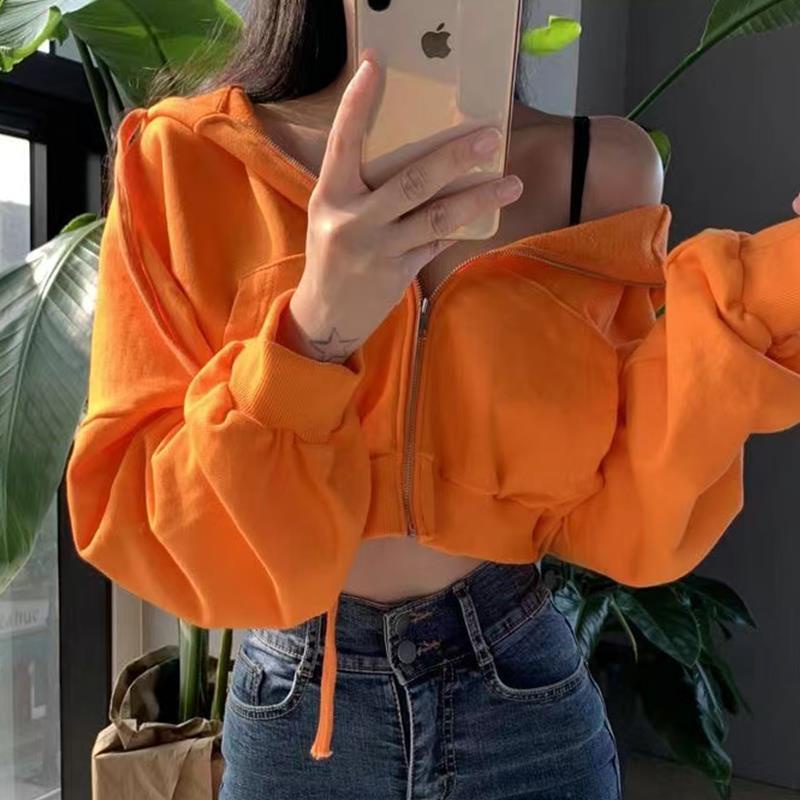 Jiashucheng Áo Khoác Ngắn Tay Dài Có Nón Và Khóa Kéo Đôi Phong Cách Hàn Quốc Thời Trang Mùa Thu Mới Jiashucheng