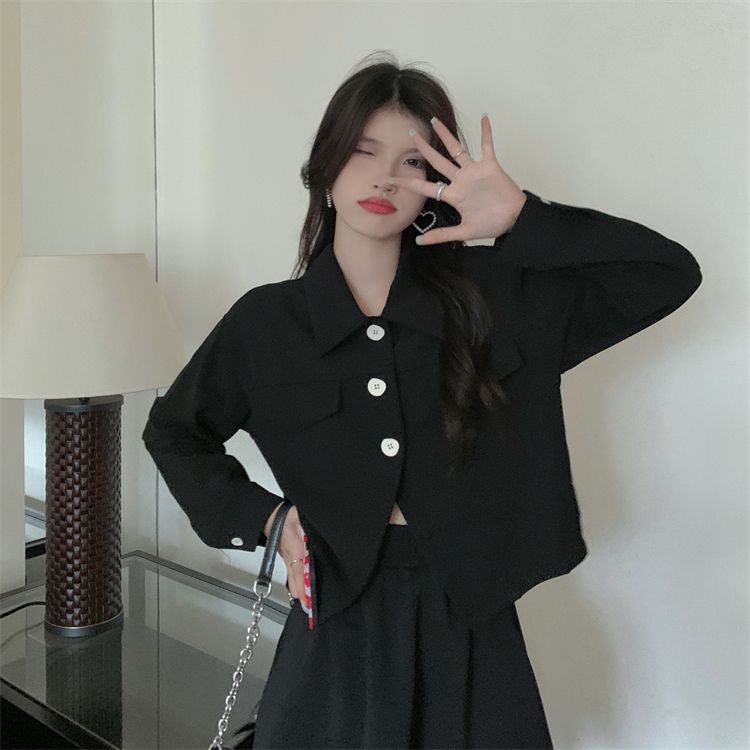 Jiashucheng Áo Khoác Vest Mỏng Tay Dài Cổ Bẻ Dáng Ngắn Cỡ Nhỏ Phong Cách Retro Thời Trang Mùa Xuân Mới Cho Nữ