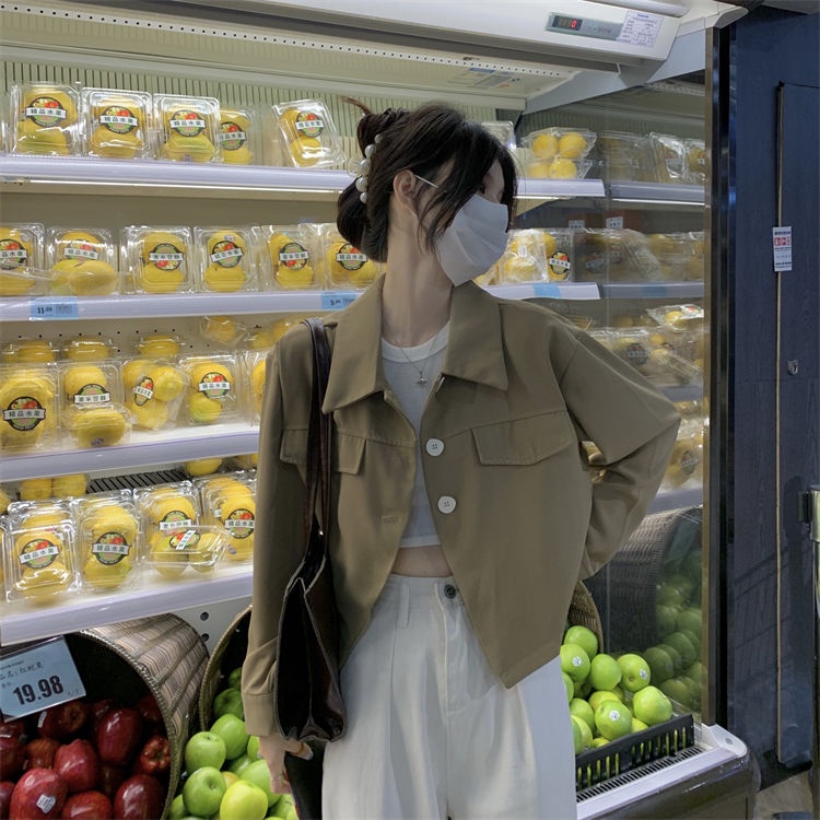 Jiashucheng Áo Khoác Vest Mỏng Tay Dài Cổ Bẻ Dáng Ngắn Cỡ Nhỏ Phong Cách Retro Thời Trang Mùa Xuân Mới Cho Nữ