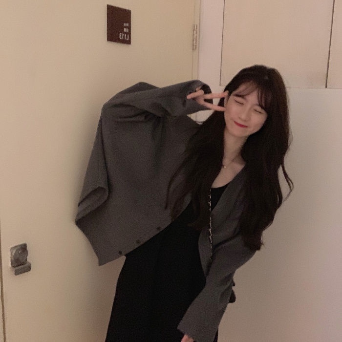 Jiashucheng Áo Khoác Cardigan Mỏng Tay Dài Dáng Rộng Ngắn Thời Trang Xuân Thu Mới Cho Nữ