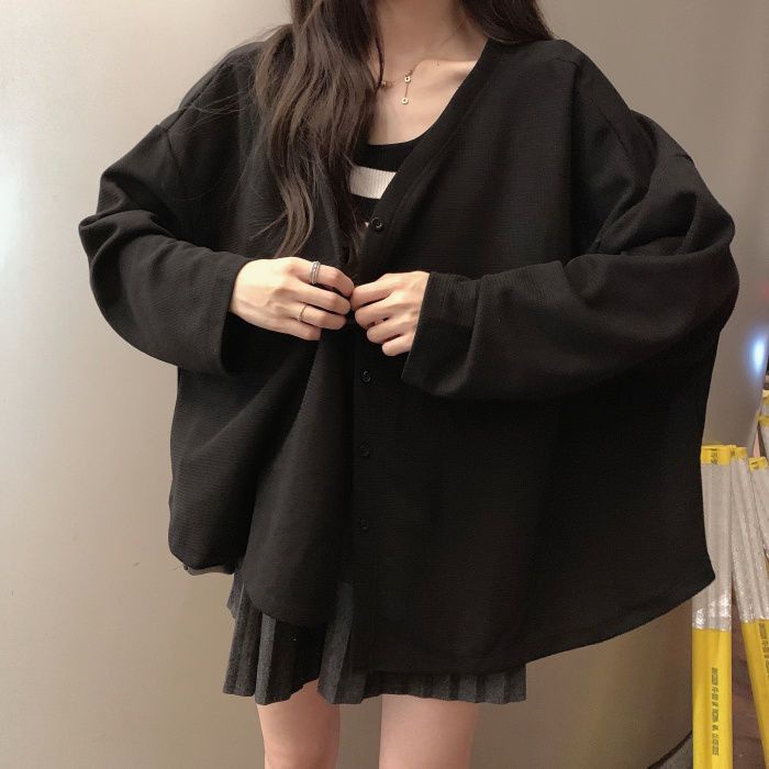 Jiashucheng Áo Khoác Cardigan Mỏng Tay Dài Dáng Rộng Ngắn Thời Trang Xuân Thu Mới Cho Nữ