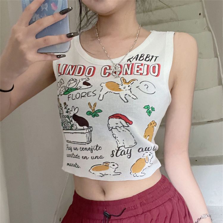 Jiashucheng Áo Hai Dây Dáng Ngắn Mặc Trong Mùa Hè Phong Cách Mỹ Ngọt Ngào Cho Nữ