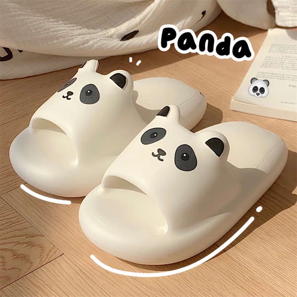 Dép Quai Ngang Đế Dày Chống Trượt Hình Gấu Trúc Dễ Thương