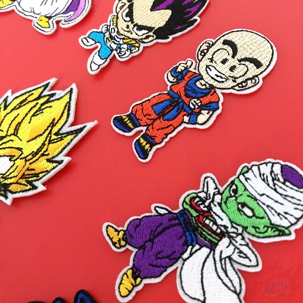 Sticker ủi nhiệt vải thêu logo hình songoku vegeta goku trong Dragon Ball - Patch ủi quần áo balo H97