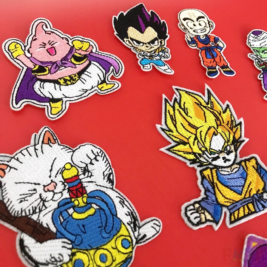 Sticker ủi nhiệt vải thêu logo hình songoku vegeta goku trong Dragon Ball - Patch ủi quần áo balo H97