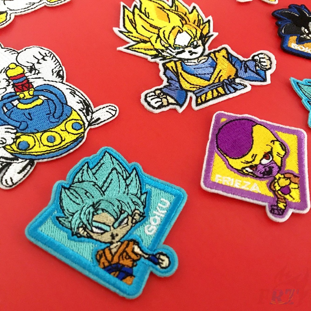 Sticker ủi nhiệt vải thêu logo hình songoku vegeta goku trong Dragon Ball - Patch ủi quần áo balo H97