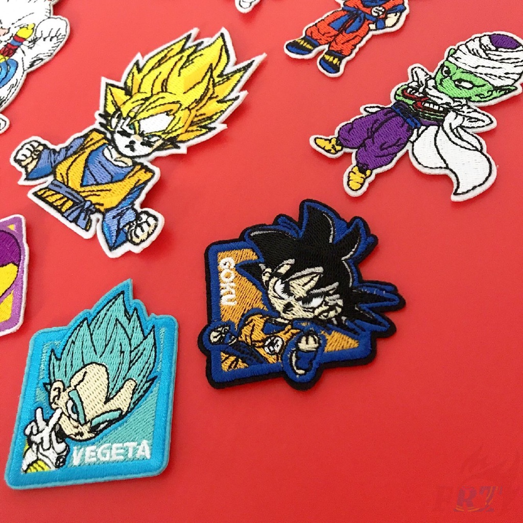 Sticker ủi nhiệt vải thêu logo hình songoku vegeta goku trong Dragon Ball - Patch ủi quần áo balo H97