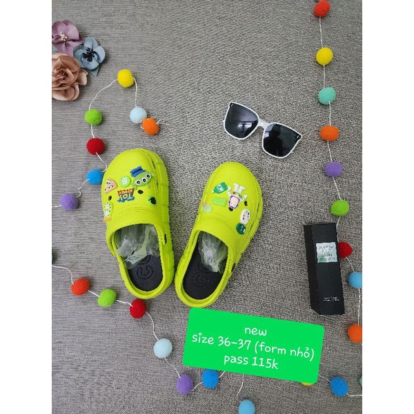 Dép crocs đế cao xanh lá ~36-37