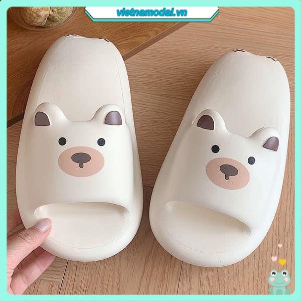 Dép Đi Trong Nhà Đế Dày Mềm Mại Họa Tiết Gấu Dễ Thương Thời Trang Mùa Hè
