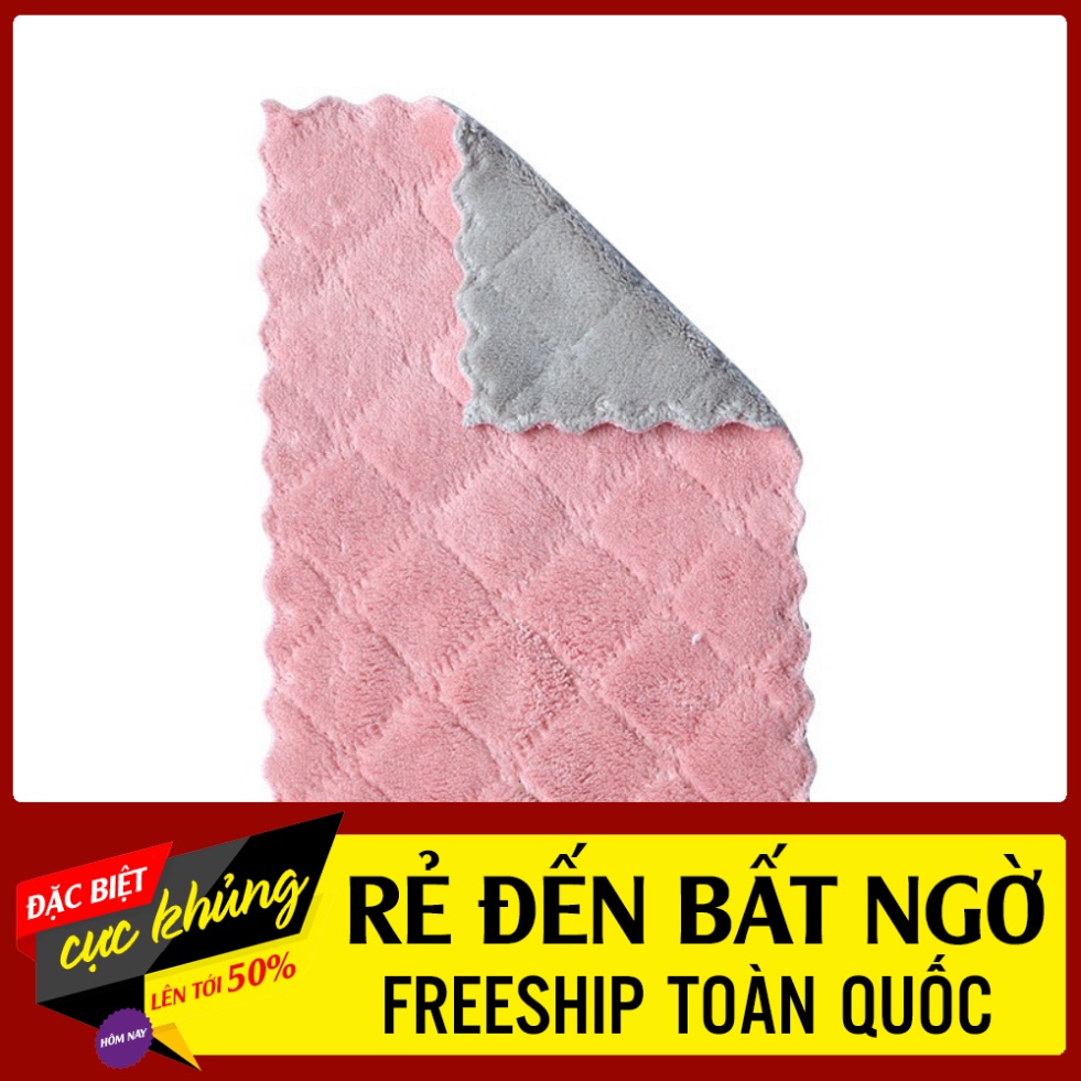 Khăn Lau Chén Bát 2 Màu Đa Năng Siêu Thấm Hút Sợi Vải
