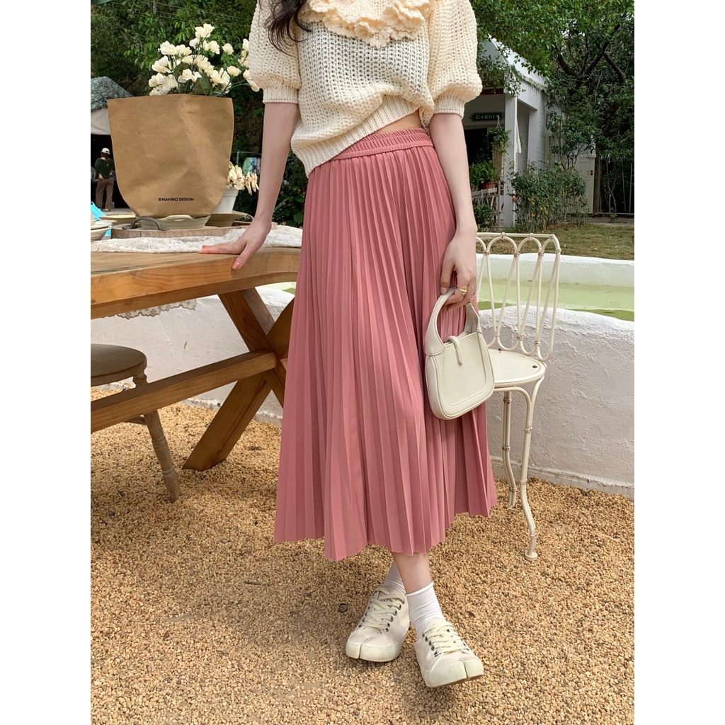 Jiashucheng Chân Váy Chữ a Lưng Cao Xếp Ly Dáng Ôm Thời Trang Mùa Hè Phong Cách Mới Dành Cho Bạn Nữ