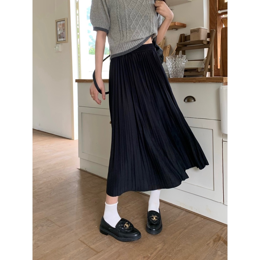 Jiashucheng Chân Váy Chữ a Lưng Cao Xếp Ly Dáng Ôm Thời Trang Mùa Hè Phong Cách Mới Dành Cho Bạn Nữ