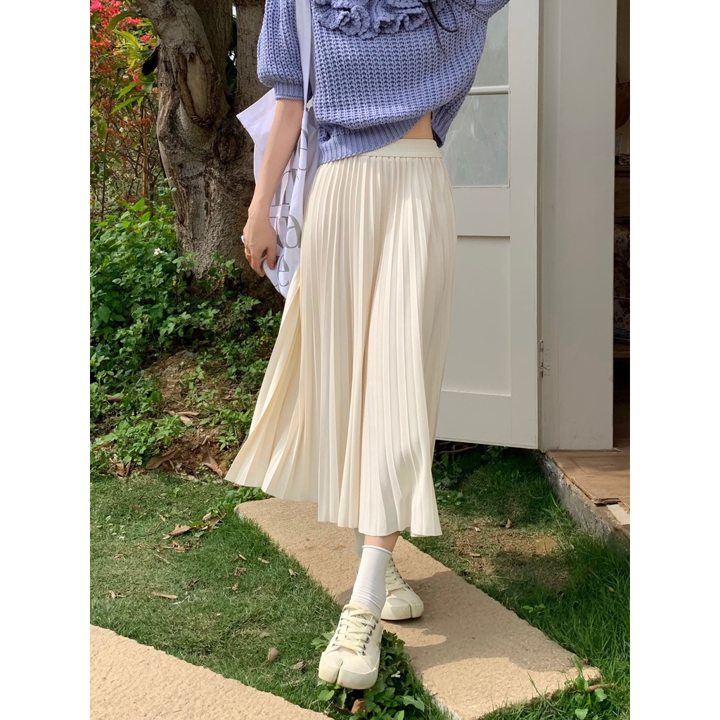 Jiashucheng Chân Váy Chữ a Lưng Cao Xếp Ly Dáng Ôm Thời Trang Mùa Hè Phong Cách Mới Dành Cho Bạn Nữ