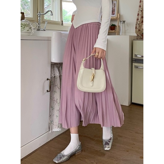 Jiashucheng Chân Váy Chữ a Lưng Cao Xếp Ly Dáng Ôm Thời Trang Mùa Hè Phong Cách Mới Dành Cho Bạn Nữ