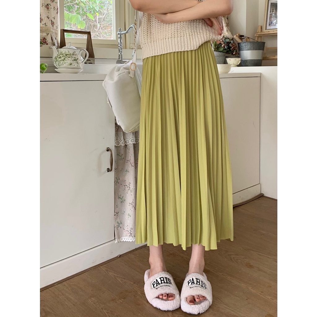 Jiashucheng Chân Váy Chữ a Lưng Cao Xếp Ly Dáng Ôm Thời Trang Mùa Hè Phong Cách Mới Dành Cho Bạn Nữ