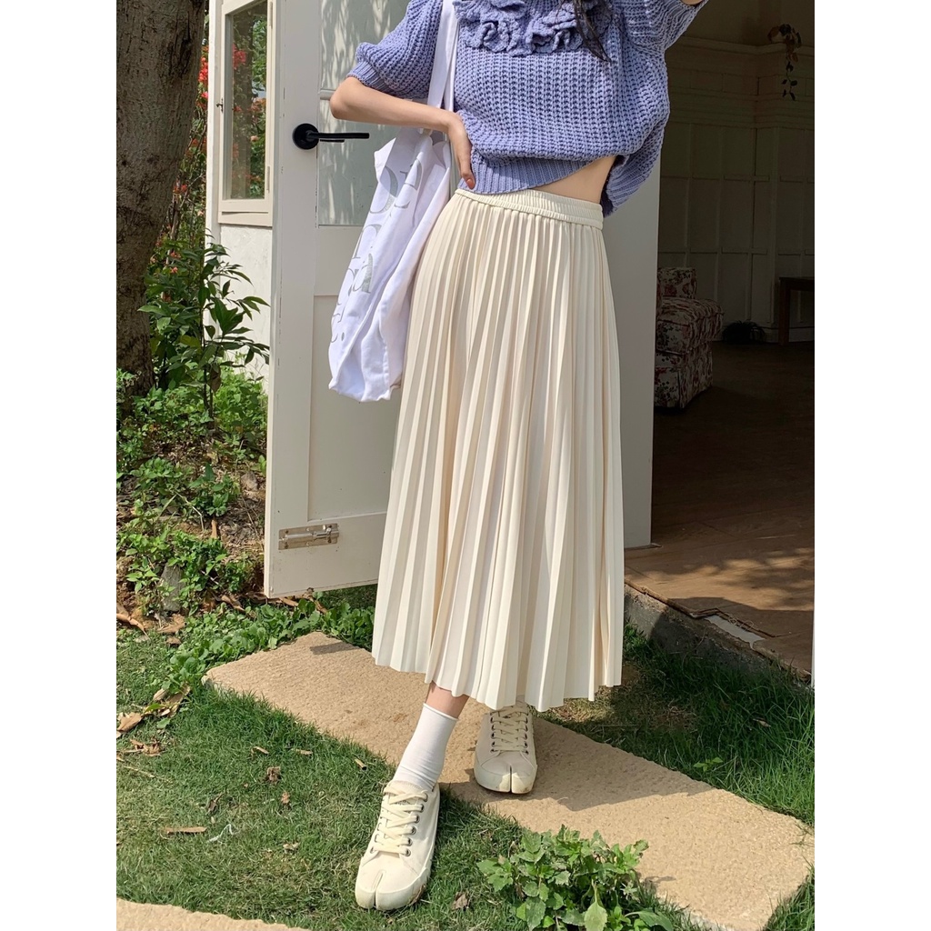 Jiashucheng Chân Váy Chữ a Lưng Cao Xếp Ly Dáng Ôm Thời Trang Mùa Hè Phong Cách Mới Dành Cho Bạn Nữ