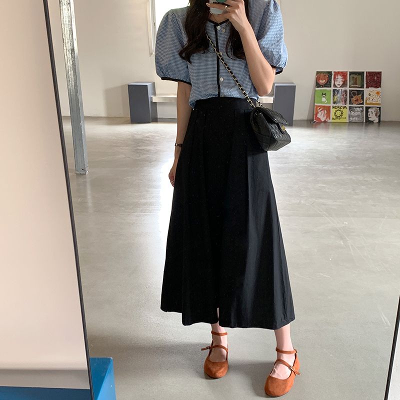 Jiashucheng Chân Váy Dài Dáng Chữ a Lưng Cao Phong Cách Nhật Bản Thời Trang Mùa Hè Hàng Mới Dành Cho Bạn Nữ