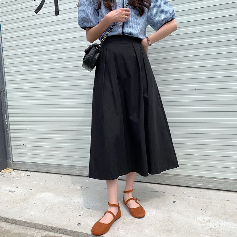 Jiashucheng Chân Váy Dài Dáng Chữ a Lưng Cao Phong Cách Nhật Bản Thời Trang Mùa Hè Hàng Mới Dành Cho Bạn Nữ