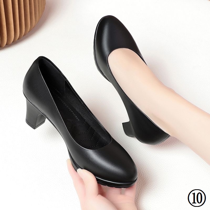 Giày Cao Gót Đế Dày Mũi Tròn Thoải Mái Thời Trang Công Sở Cho Nữ