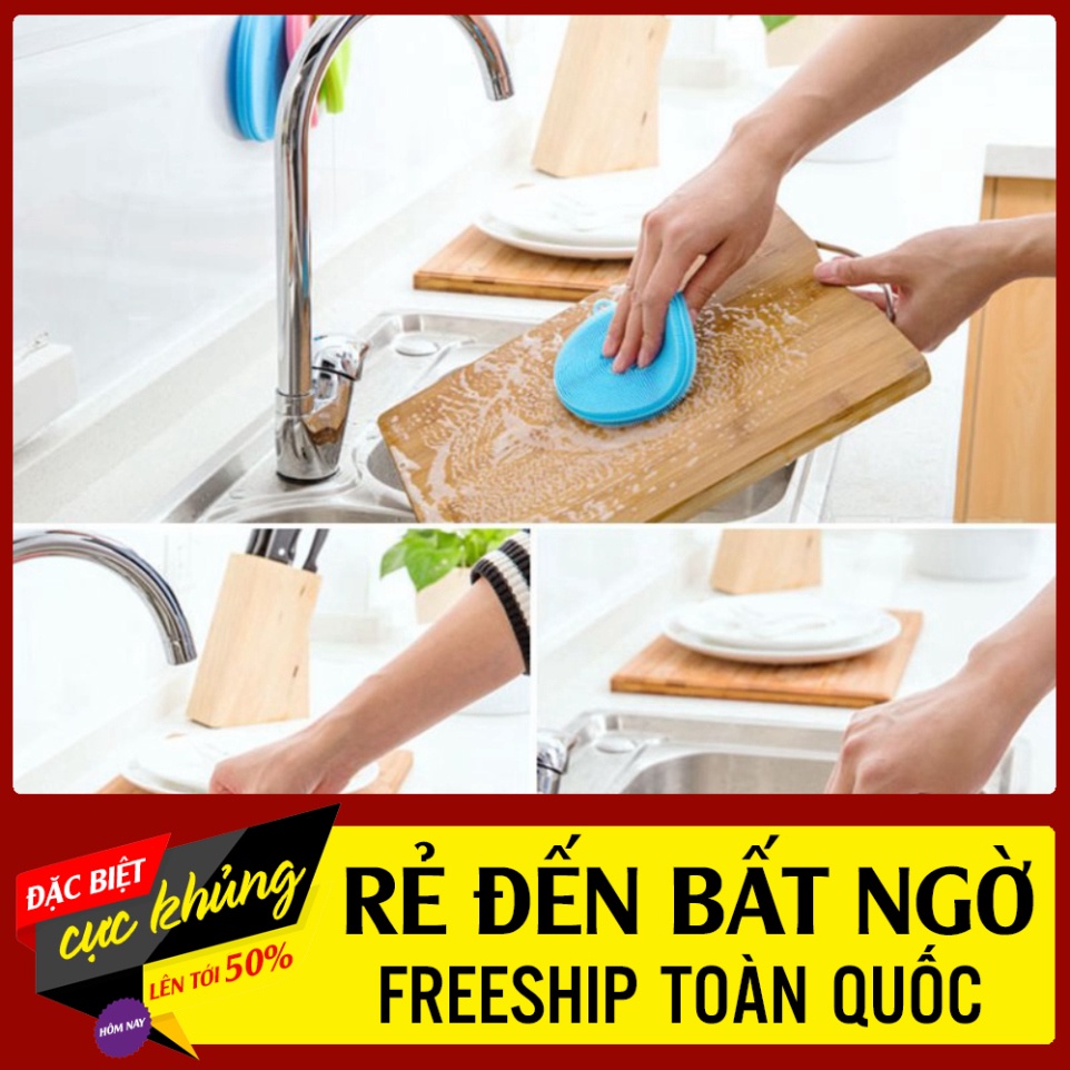 Miếng Rửa Chén Bát Silicon Siêu Sạch