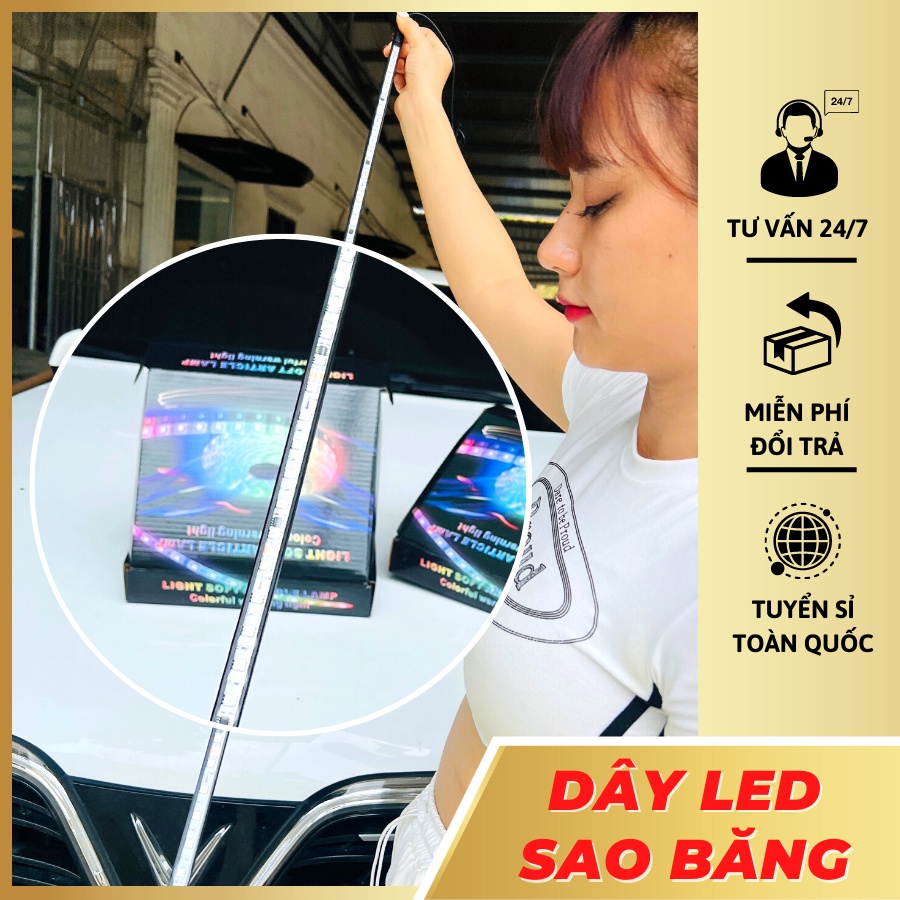 Đèn led sao băng nhiều màu và chế độ sáng cho xe ô tô điện 12v và 24v