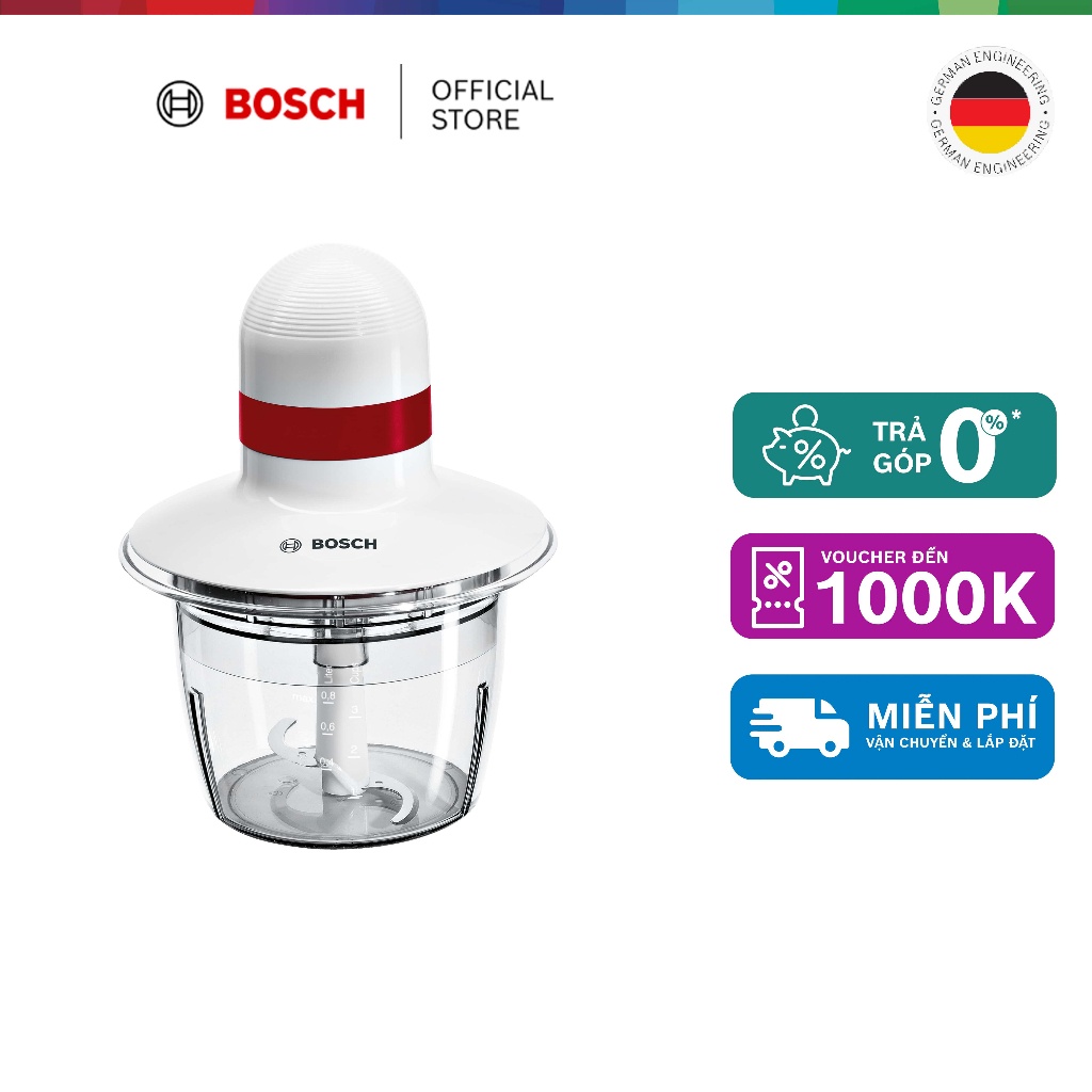 Máy xay thịt Bosch MMRP1000 400W 800ml  - Hàng chính hãng