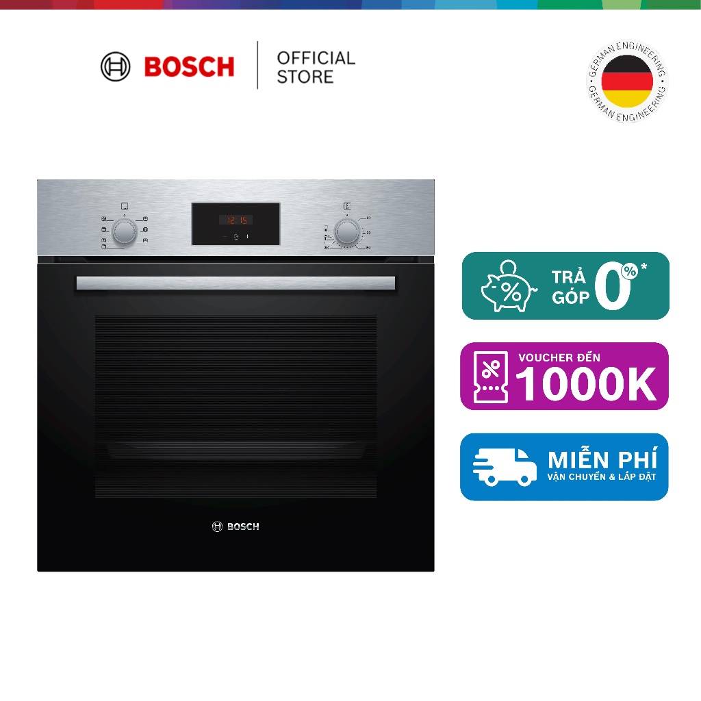 Lò nướng âm tủ Bosch HBF113BR0A 66L 3300W - Series 2 - Hàng chính hãng