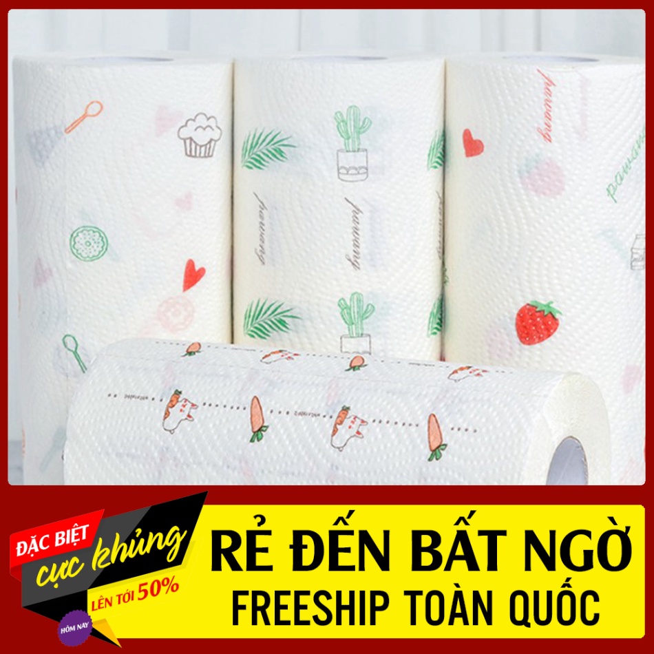 Cuộn khăn giấy thấm dầu mỡ hình củ quả dễ thương