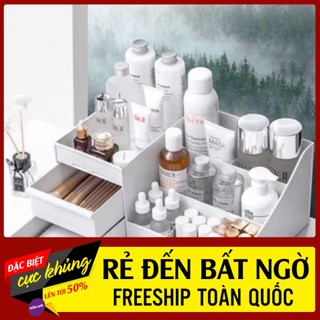 Kệ đựng mỹ phẩm 3 tầng 2 ngăn kéo nhựa cao cấp
