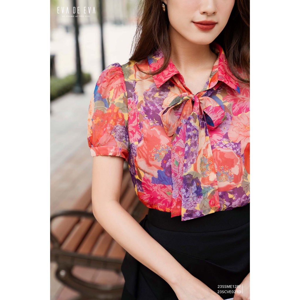 Chân váy ngang gối dáng ôm, thiết kế cách điệu Eva de Eva 23SCVE021D