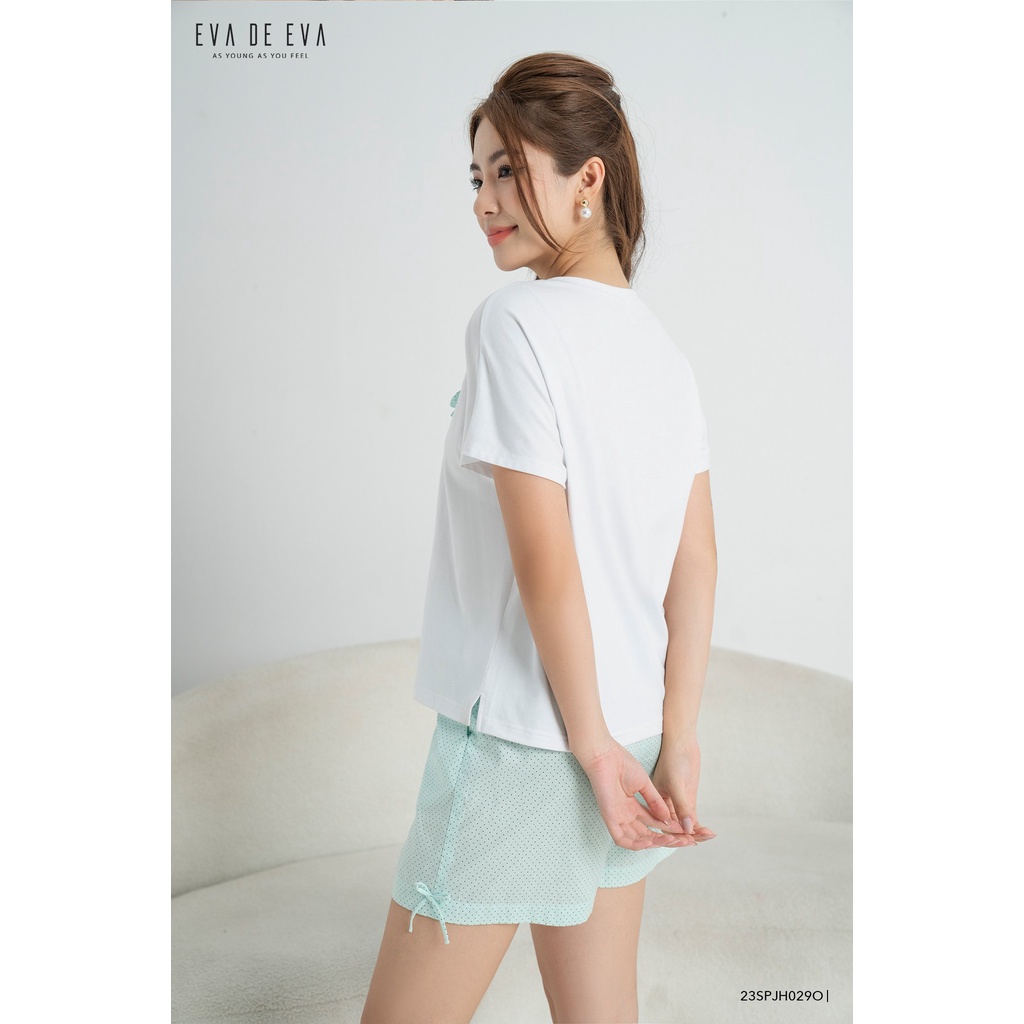 Set pyjamas nữ áo tay ngắn, quần short Eva de Eva 23SPJH029O