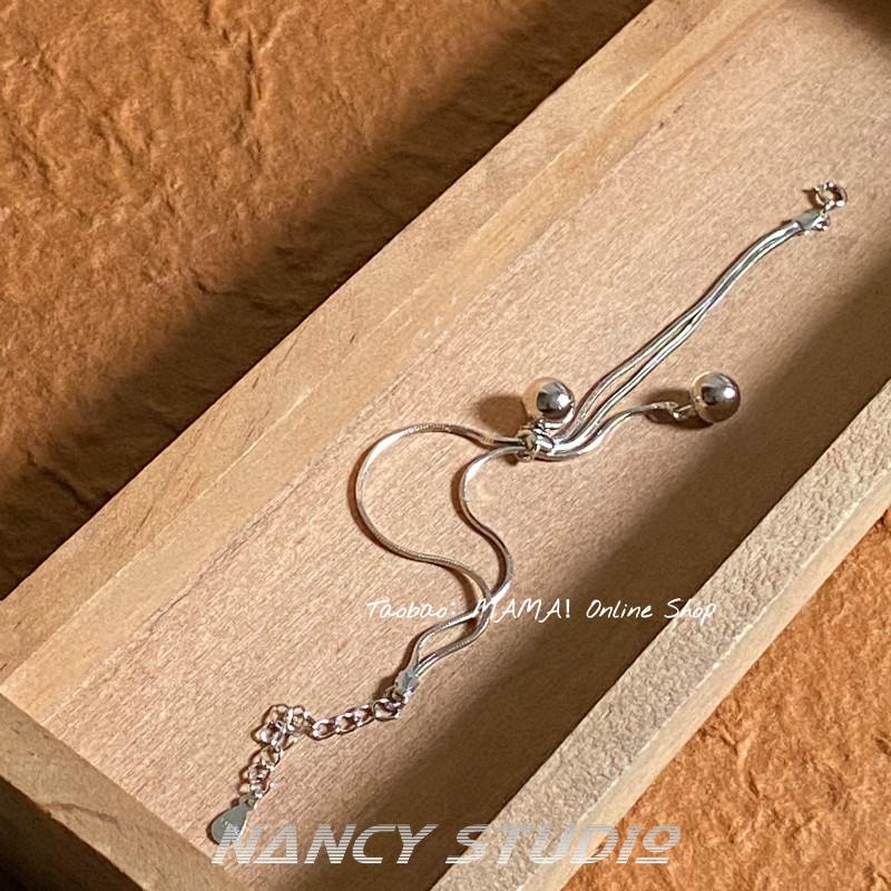 Vòng Tay Mạ Bạc 925 Đính Chuông Đơn Giản Nhiều Màu Sắc Phong Cách Nhật Hàn